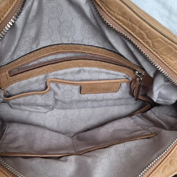 Michael Kors Tan Crocodile-Embossed Women's Handbag - Picture 8 of 15